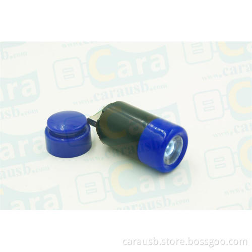 CaraUSB custom theme cylindrical shell plastic flashlight simulation USB Sticks storage device has LED lights promotional gifts